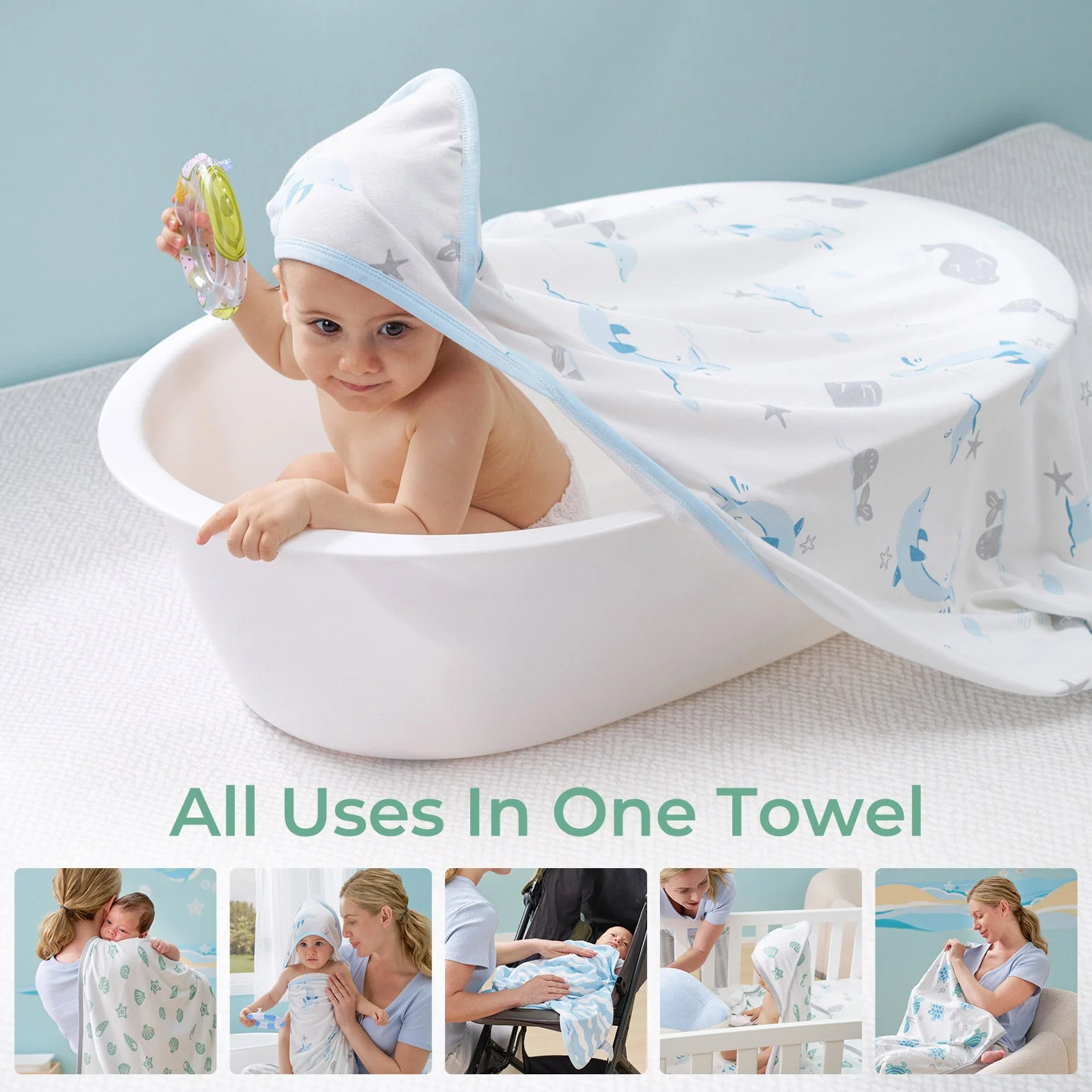 MOMCOZY BABY HOODED TELETEL FÜR NEUBORN DUUBE - 2 Zählung (Packung von 1) - Image 8