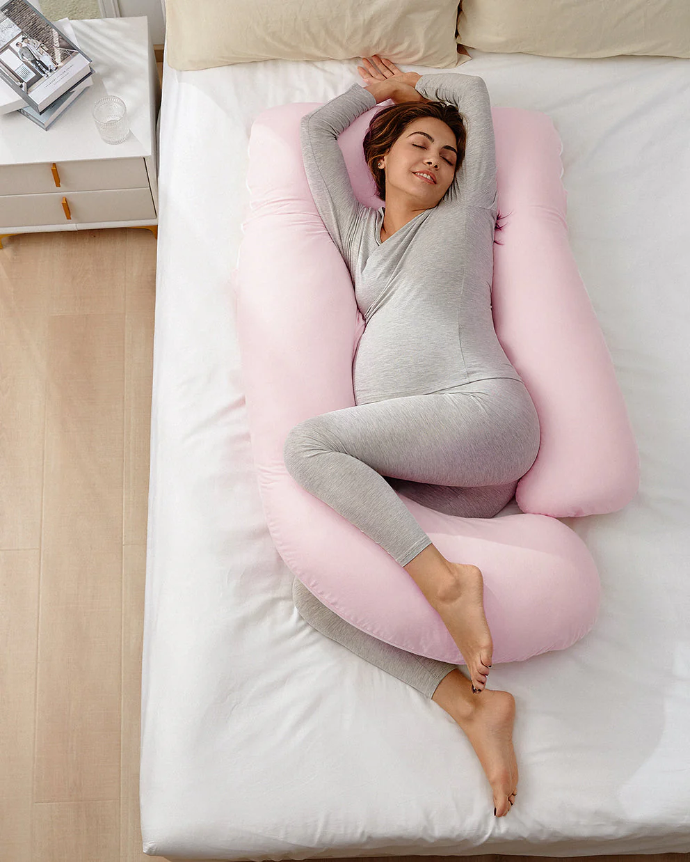 Huggable – U-förmiges Baumwoll-Schwangerschaftskissen - Image 3
