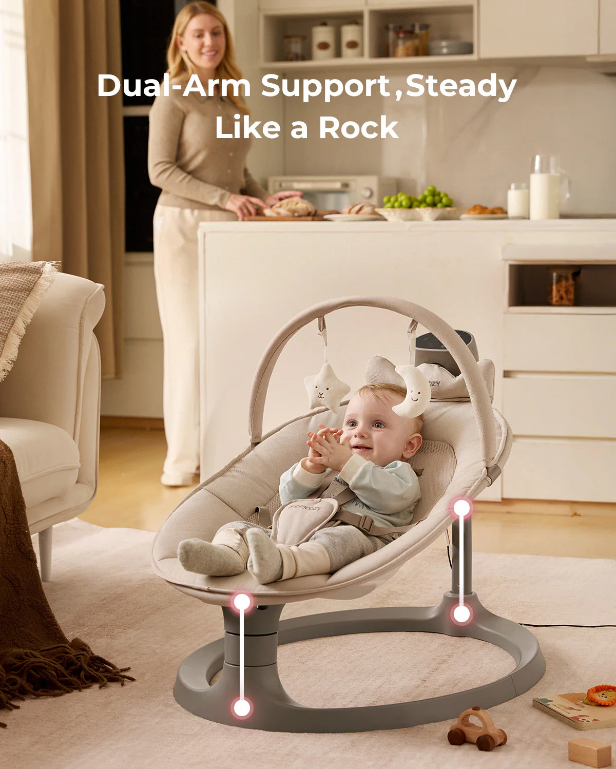Momcozy 2-in-1 elektrische Babyschaukel - Image 4