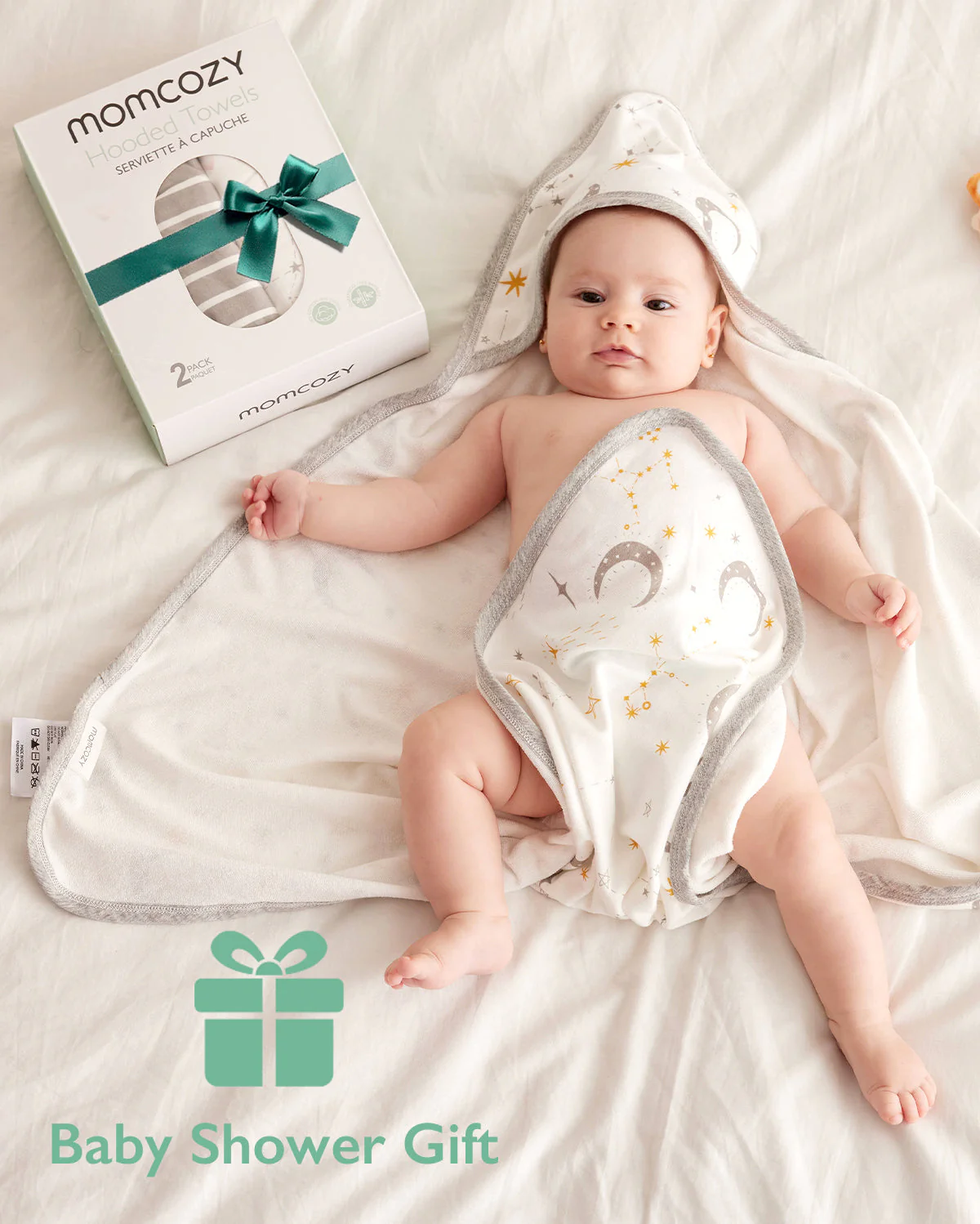 Momcozy Baby Kapuzenhandtuch - Sternenhimmel, 2er-Pack - Image 3
