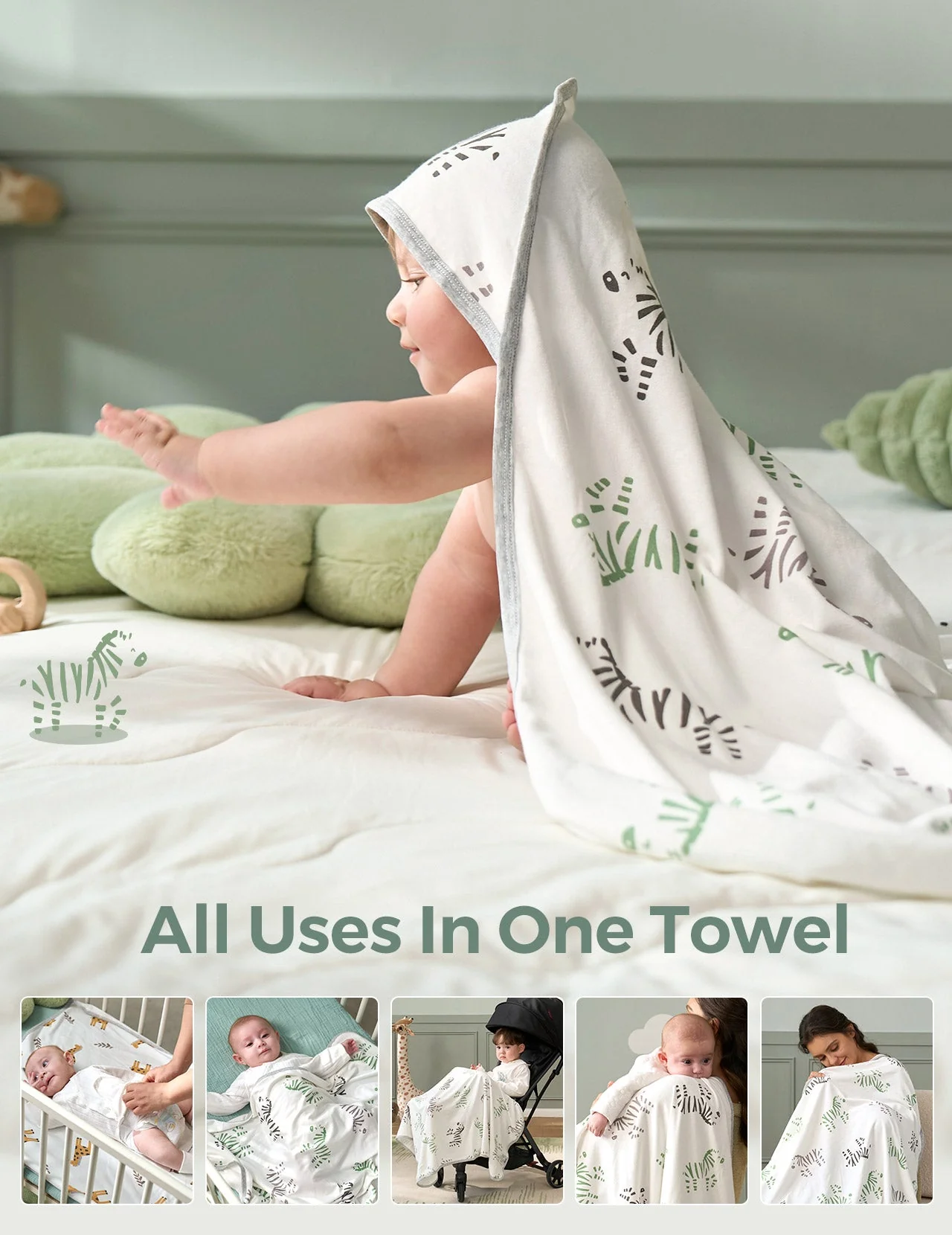 MOMCOZY BABY HOODED TELETEL FÜR NEUBORN DUUBE - 2 Zählung (Packung von 1) - Image 4