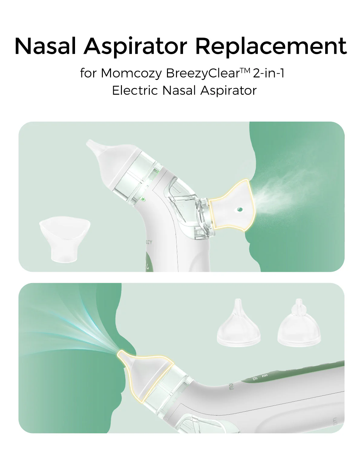 Momcozy BreezyClear™ 2-in-1 Elektrischer Nasensauger Ersatzköpfe - Image 5