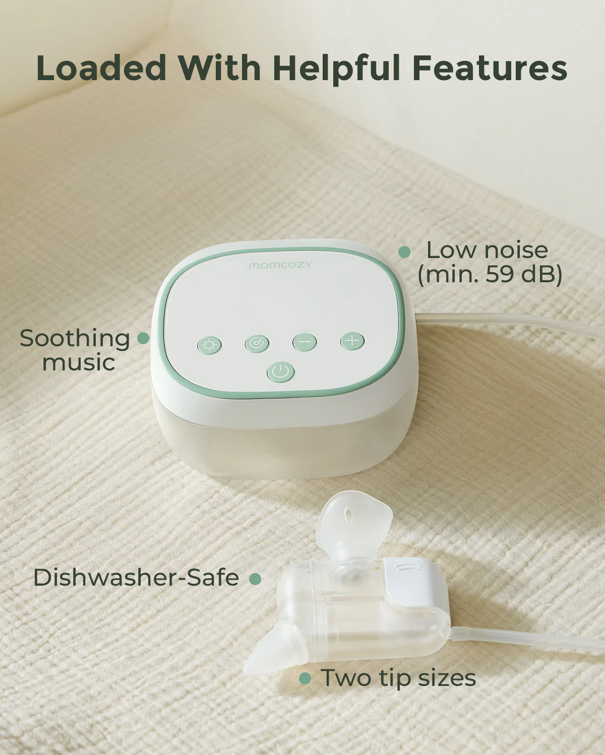 Momcozy BreezyClear Pro™ 2-in-1 Elektrischer Nasensauger mit Sprüh- und Saugfunktion - Image 10