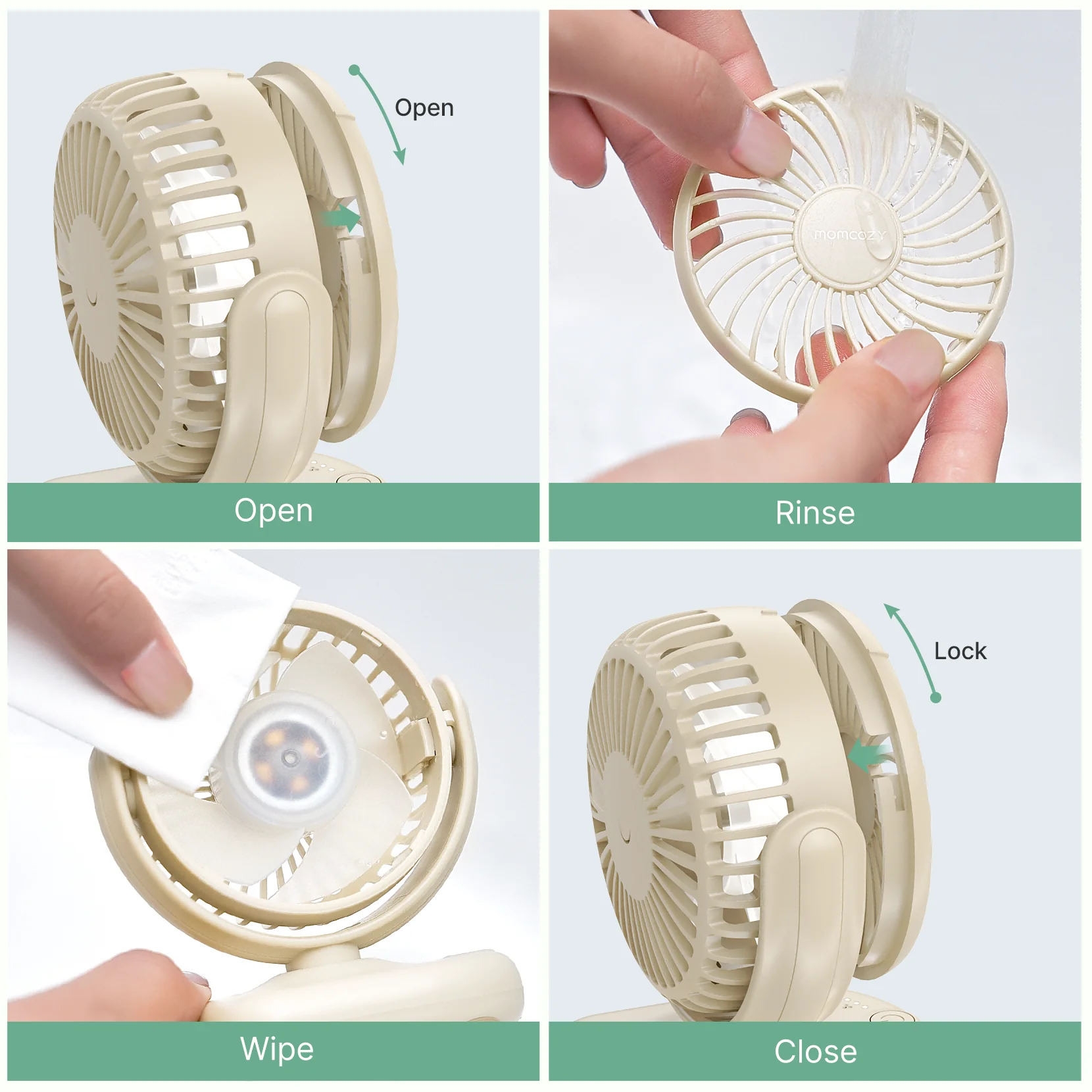 Momcozy Clip-On 4-Gang Kinderwagen-Ventilator - Image 12