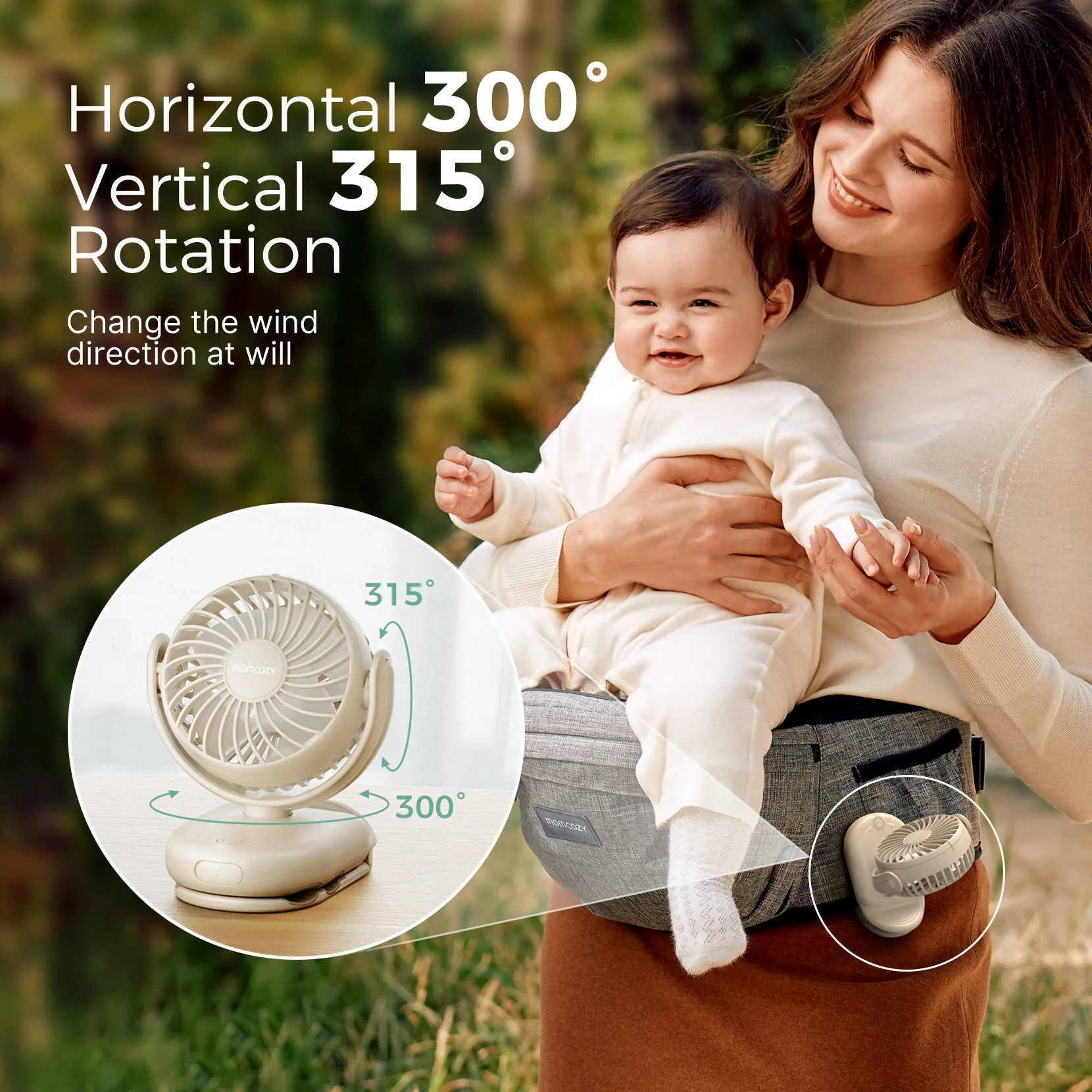 Momcozy Clip-On 4-Gang Kinderwagen-Ventilator - Image 13