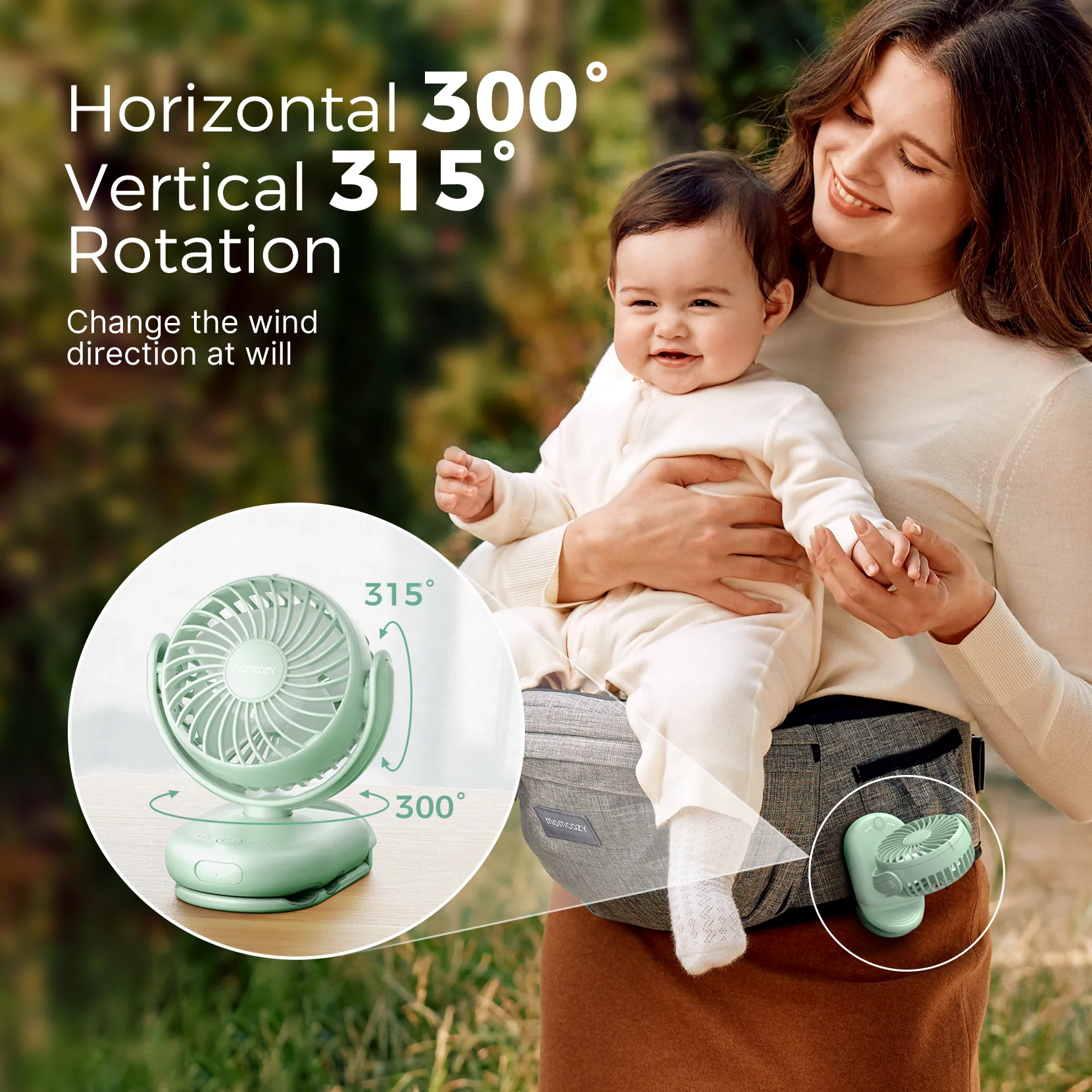 Momcozy Clip-On 4-Gang Kinderwagen-Ventilator - Image 21