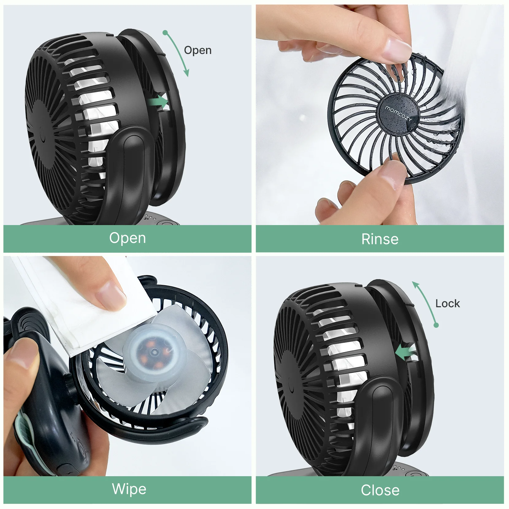 Momcozy Clip-On 4-Gang Kinderwagen-Ventilator - Image 6