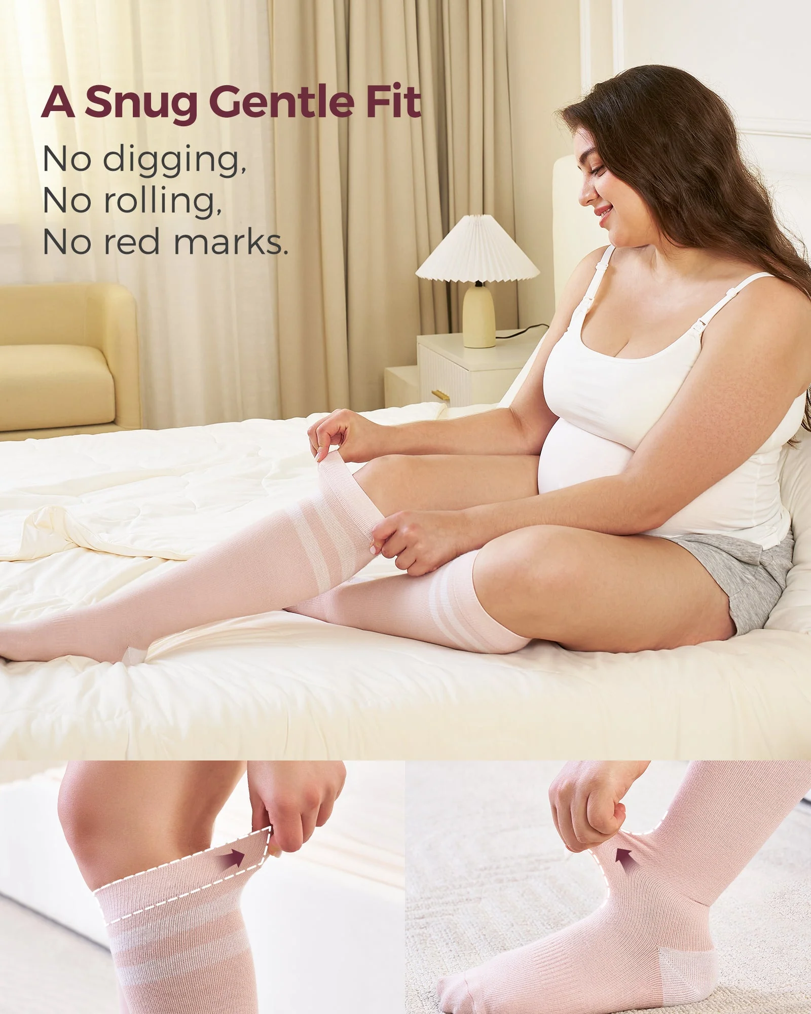Momcozy Kompressionssocken für Schwangere, 2er Pack 15-20 mmHg - Image 21