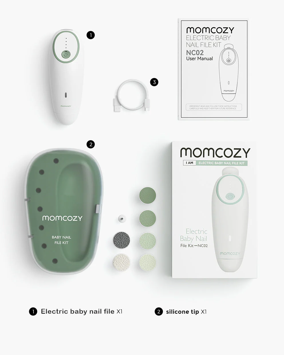 Momcozy Elektrische Babynagelfeile - Geräuscharm - Image 6