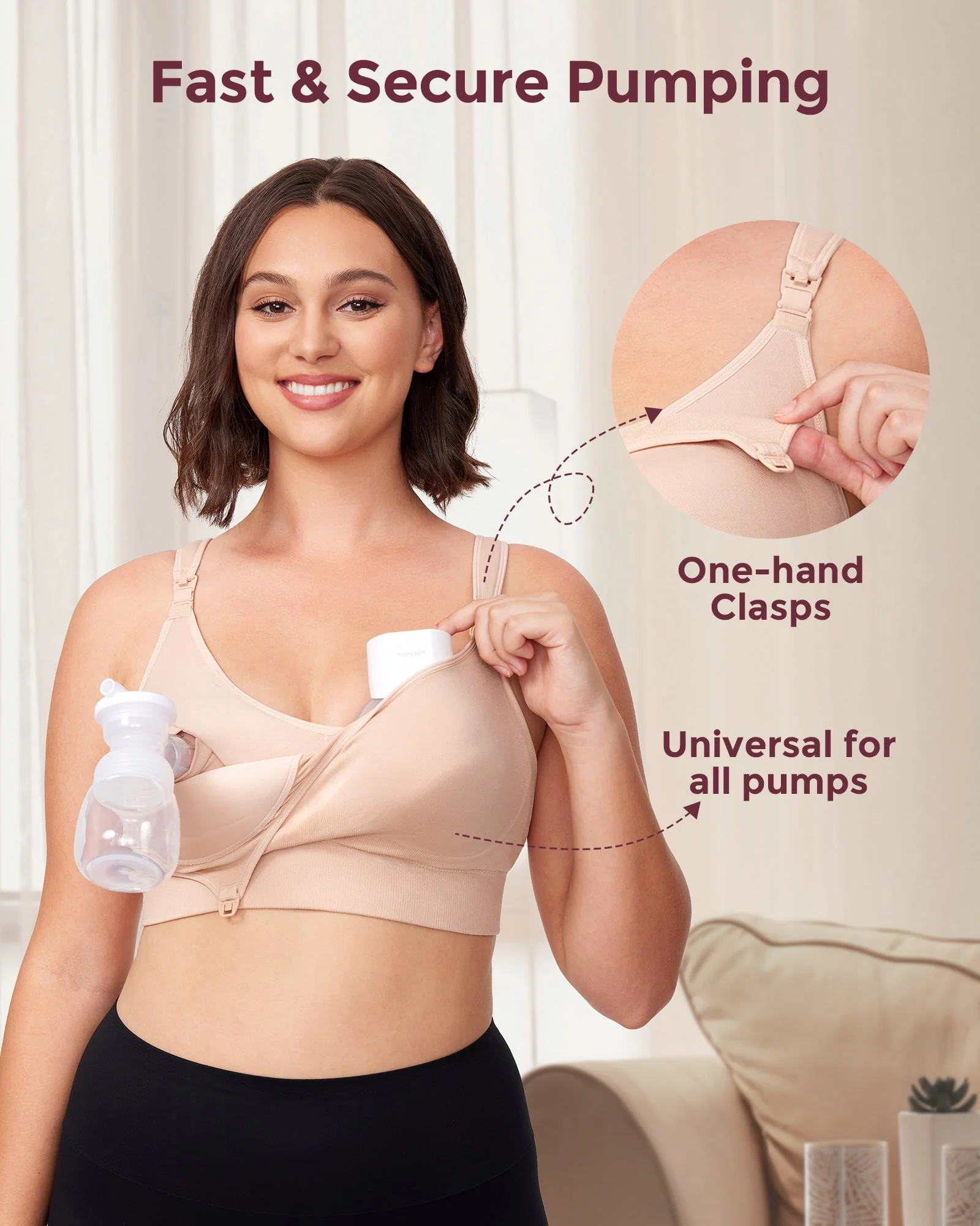 Momcozy Freihändiger Pump-BH All-in-One mit fester Polsterung - Image 3