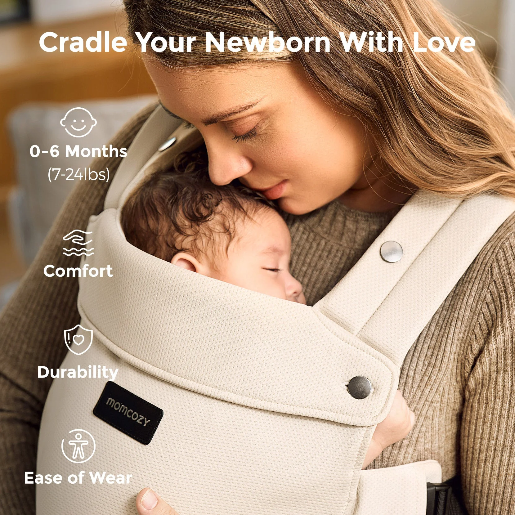 Momcozy WeeSnug Babytrage für Neugeborene - Image 2