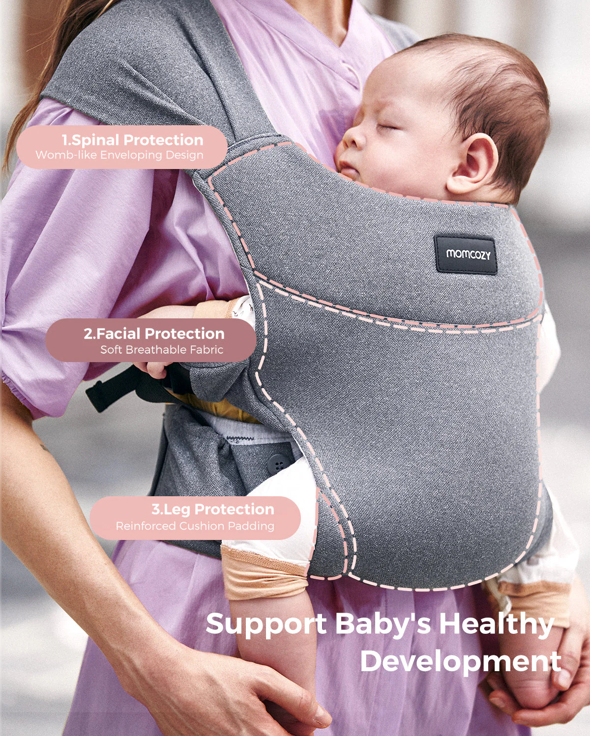 Momcozy Tragbare Babytrage – Leicht & Faltbar - Image 5