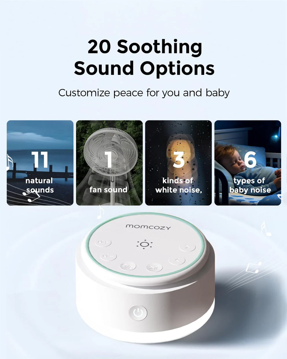 Momcozy Portable Baby Sound Maschine - Lange Batterielebensdauer - Image 8