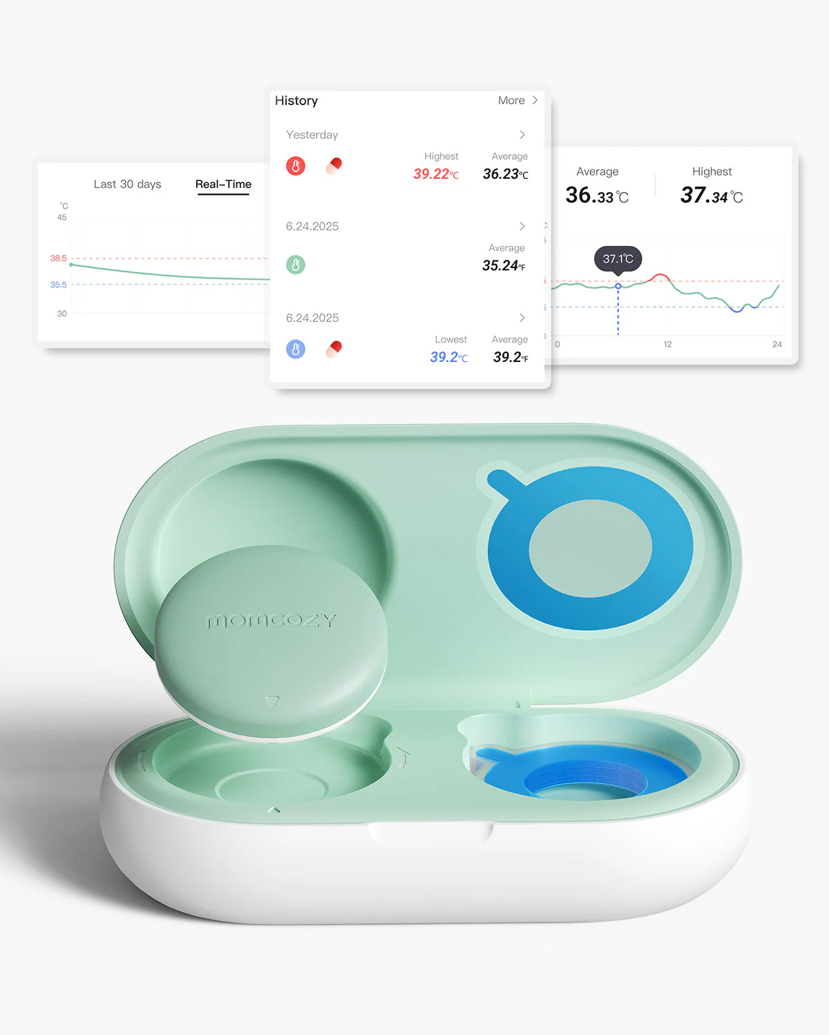 Momcozy Smartes Babythermometer – Medizinische Genauigkeit & Echtzeit-Überwachung per App - Image 12