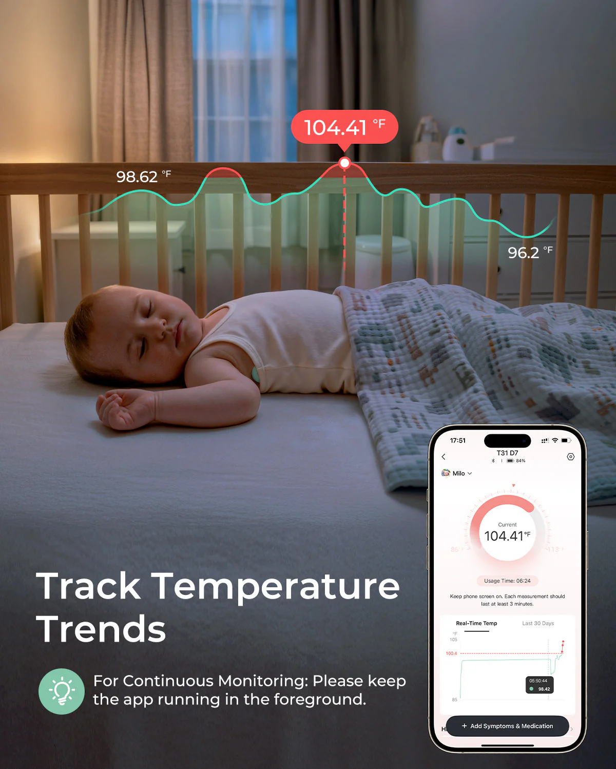 Momcozy Smartes Babythermometer – Medizinische Genauigkeit & Echtzeit-Überwachung per App - Image 9