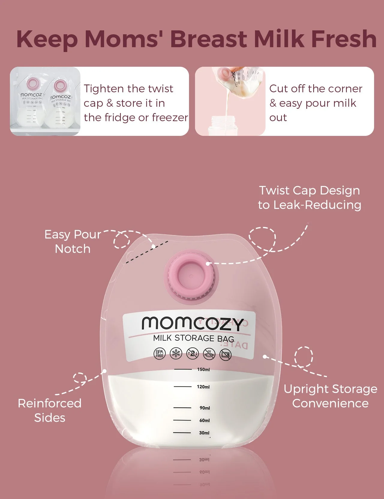 Momcozy Tragbare Milchsammelbecher - für Momcozy V1/V2 & die meisten elektrischen Milchpumpen - Image 5