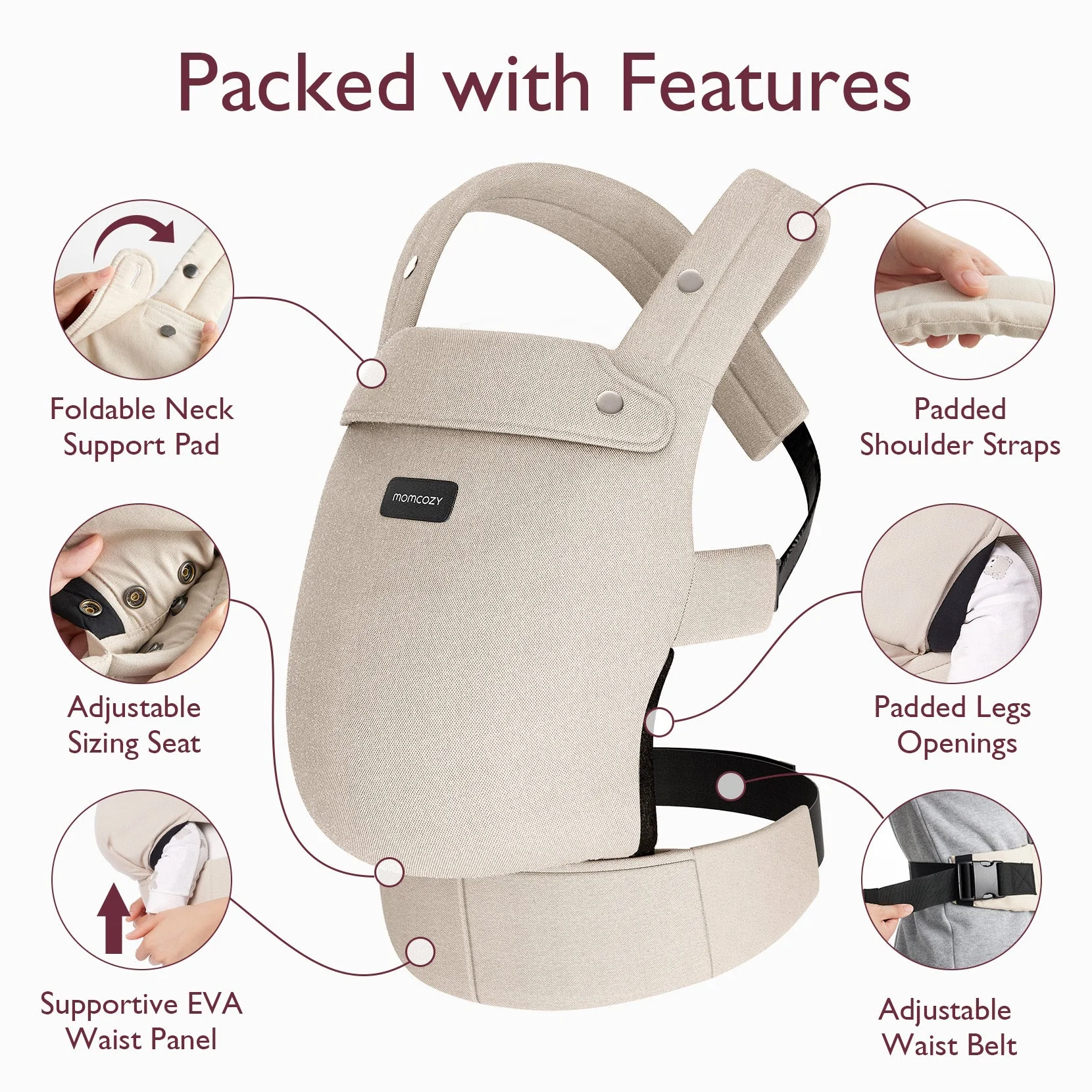 Erholung Bundle: PureHug Babytrage Khaki Farbe und Postpartum Petite Bauchband - Image 5