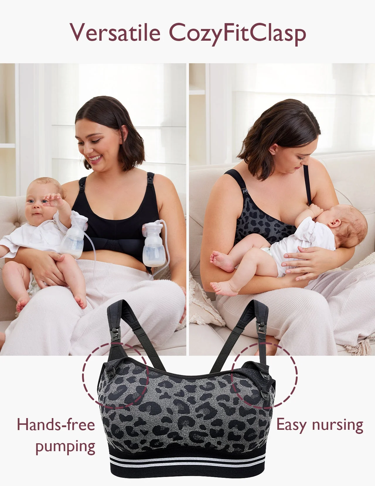 Ultraweicher, nahtloser Still-BH YN21 & DEX 4-in-1 Freihändiger Abpump-BH Bundle - Image 11