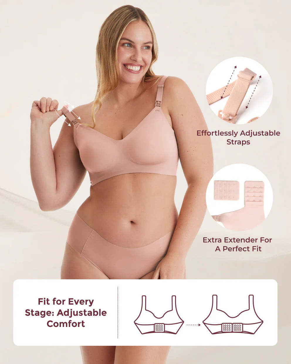 Schwangerschafts-Komfort-Bundle: Ergonest-Bauchband und ultraweicher nahtloser Still-BH YN21 - Image 4